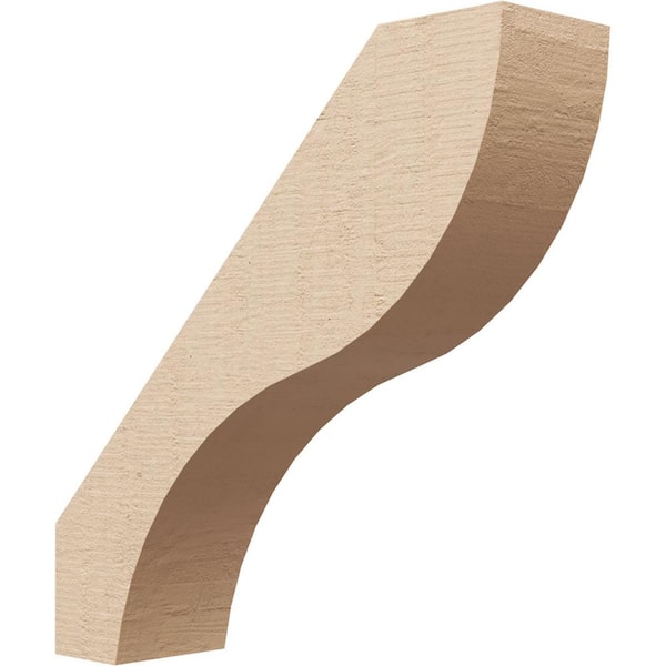 Ekena Millwork 3 in. x 12 in. x 12 in. Geneva Rough Cedar Woodgrain Timberthane Polyurethane Knee Brace, Primed