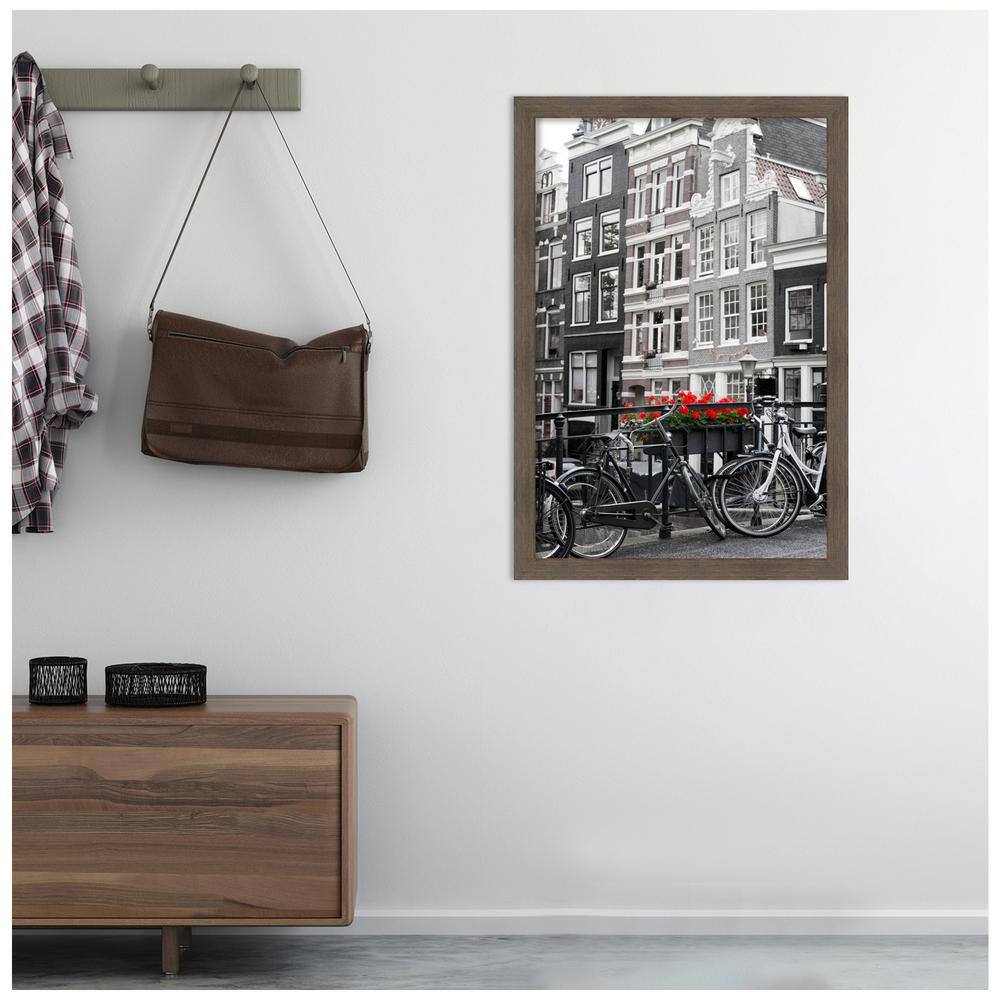 Hardwood Mocha Matte Finish Rectangle Wood Picture Frame 39" x 27"