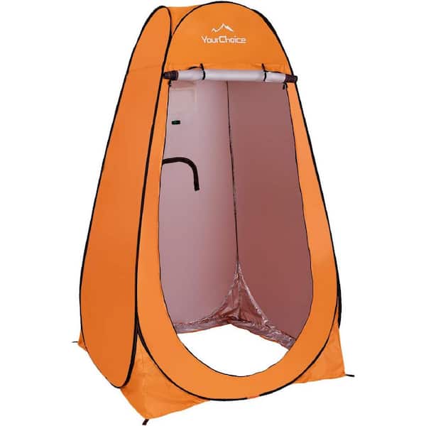 Misopily 1-Person Portable Pop Up Shower Changing Toilet Tent Camping Privacy Shelters Room w/Carrying Bag in Orange
