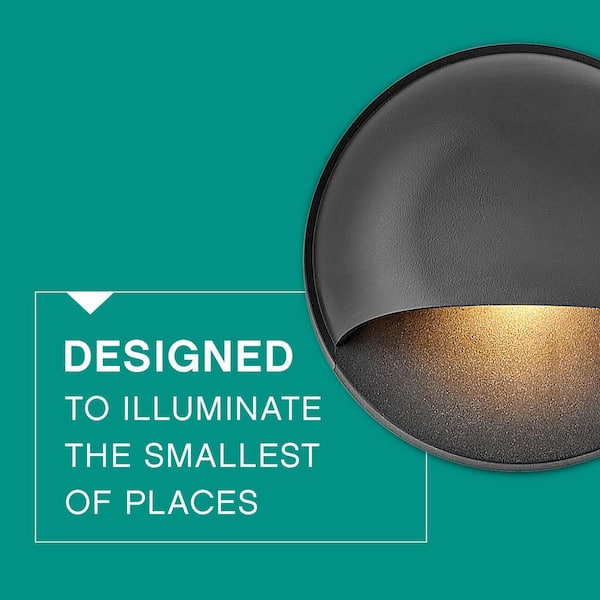HINKLEY - Hinkley Landscape Lighting Nuvi Round 12v Integrated LED Deck Sconce, Black