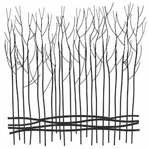 Rustic Black Large Metal Work Abstract Field of Trees Wall Decor