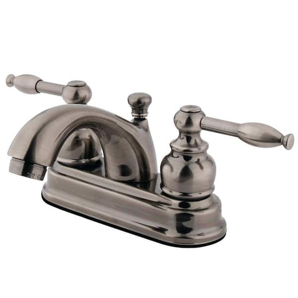 Kingston Brass 4 in. Centerset 2-Handle Bathroom Faucet in Black Stainless