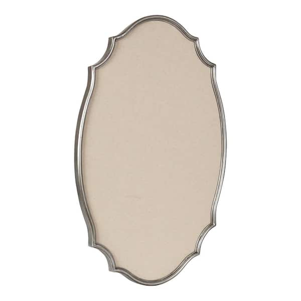 Kate and Laurel Leanna 23.12 in. W x 35.75 in. H Silver Scalloped Traditional Framed Decorative Wall Mirror