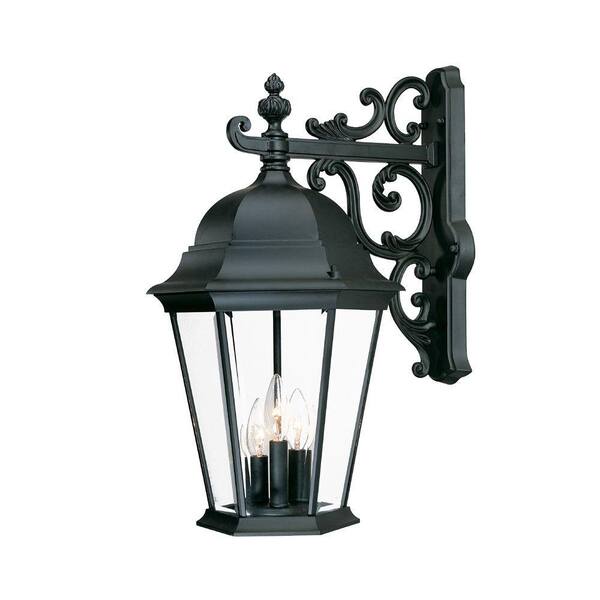 Acclaim Lighting Richmond Collection 3-Light Matte Black Outdoor Wall Lantern Sconce