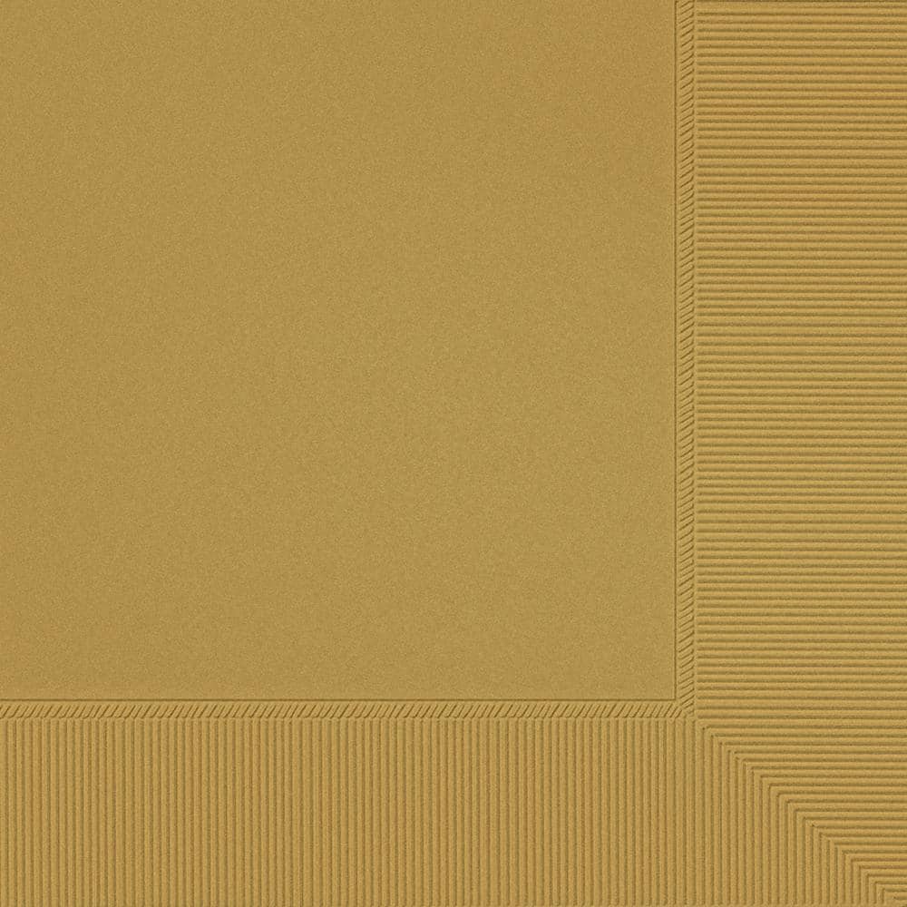 Amscan 6.5 in. x 6.5 in. Gold Lunch Napkins (400-Piece)