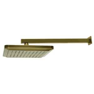 Shower Scape 1-Spray Pattern with 1.8 GPM 9-5/8 in. Wall Mount Rain Fixed Shower Head in Antique Brass