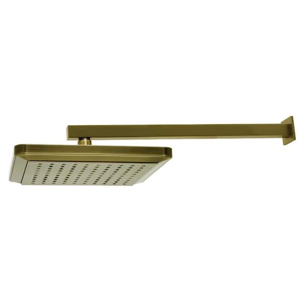 Kingston Brass Shower Scape 1-Spray Pattern with 1.8 GPM 9-5/8 in. Wall Mount Rain Fixed Shower Head in Antique Brass