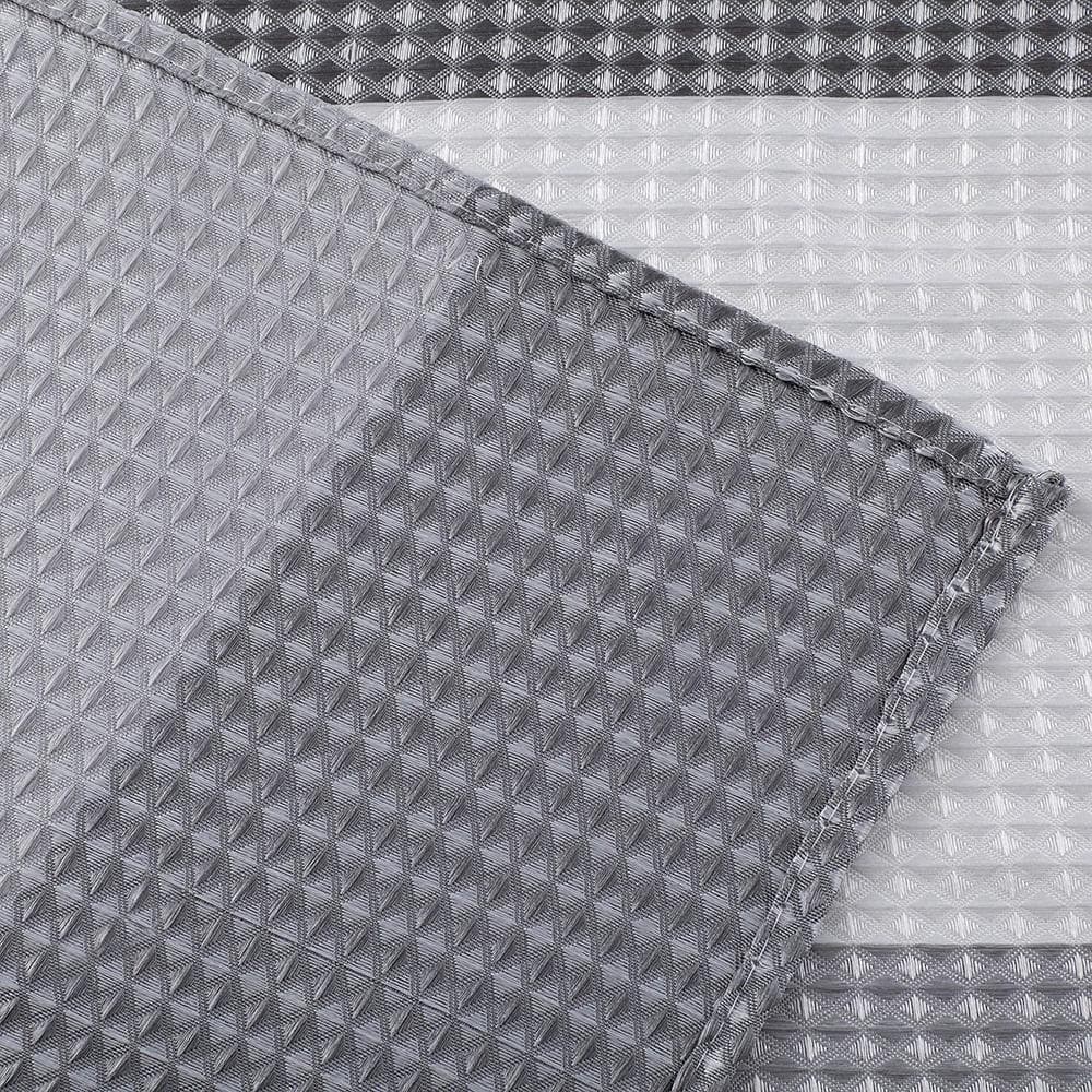 Gray and White Ombre Waffle Weave Fabric Shower Curtain