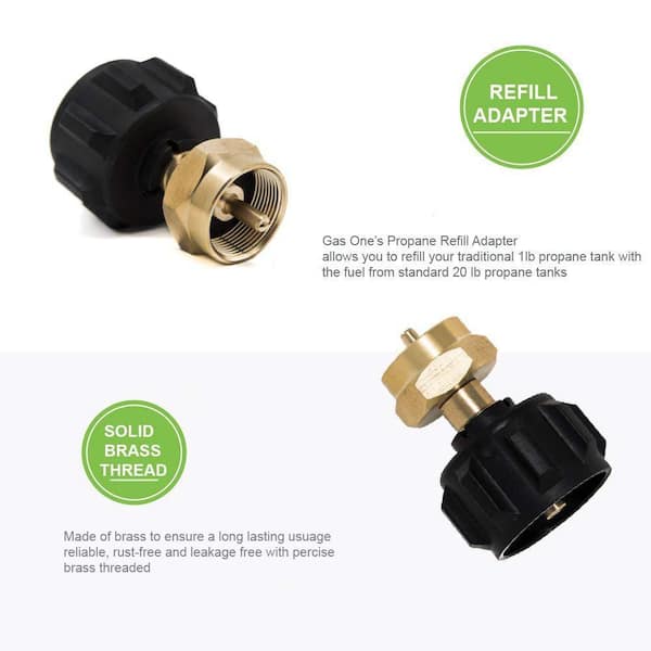 Details about   Propane Bottle Refill Adapter Kit 1 lb Small Cylinder Hose 1lb to 20lb Gas Tank 