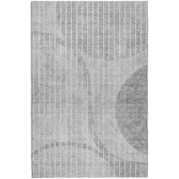 Dream Shag Premium Machine Washable Abstract ADS723 Gray 10 ft. x 14 ft. Area Rug