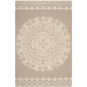 Bella Beige/Ivory 6 ft. x 9 ft. Floral Area Rug