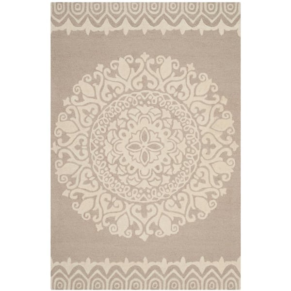 SAFAVIEH Bella Beige/Ivory 6 ft. x 9 ft. Floral Area Rug