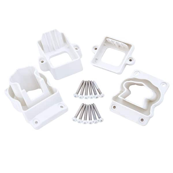 Fiberon ArmorGuard Deluxe White Plastic Stair Rail Hardware Kit