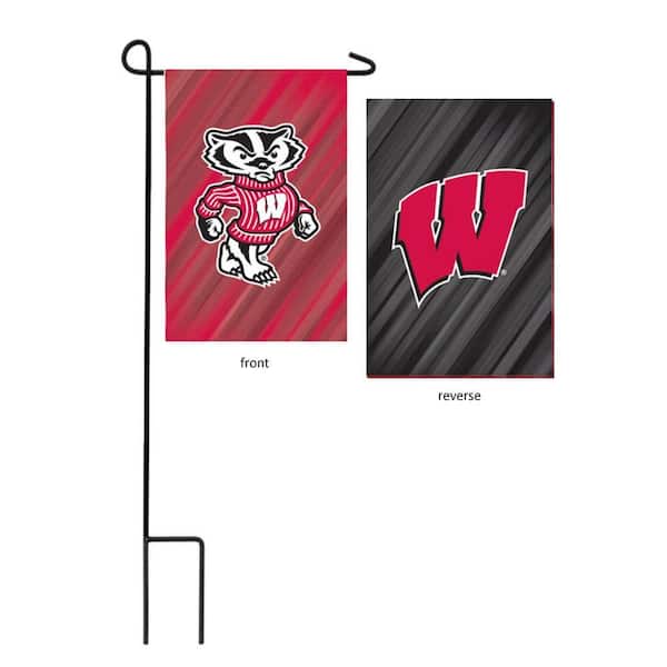 1 ft. x 1-1/2 ft. University of Wisconsin-Madison 2-Sided Garden Flag with 3-2/3 ft. Metal Flagpole