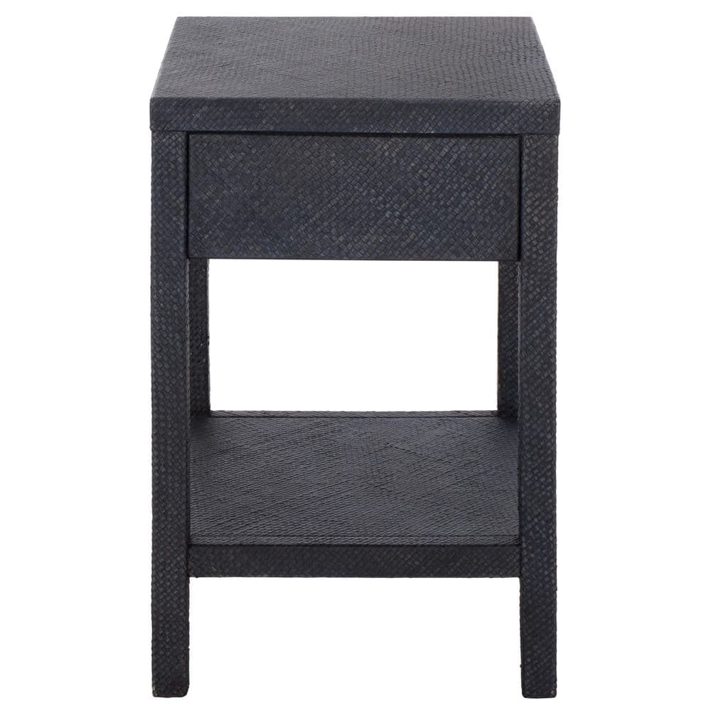 Apis 17 in. Navy Rectangle Wood End Table - thumbnail 4