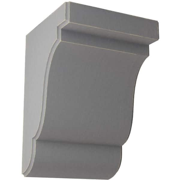 Ekena Millwork 5-1/4 in. x 7-1/2 in. x 5 in. Pebble Grey Bedford Wood Vintage Decor Bracket