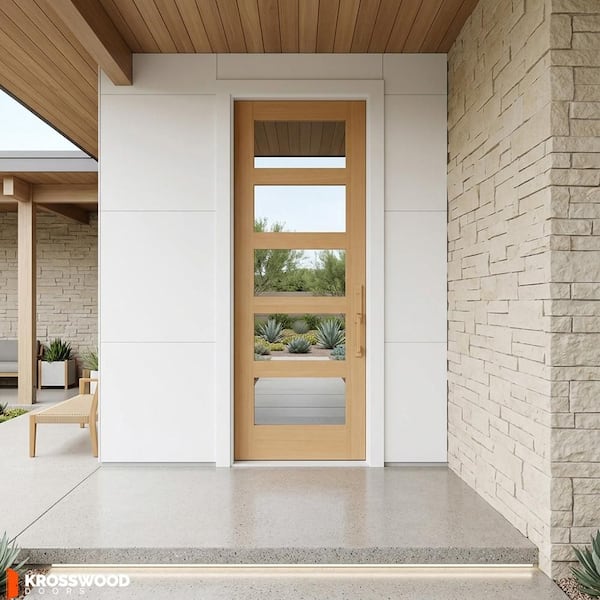 Krosswood Doors 36 in. x 96 in. Contemporary Hemlock 5-Lite Clear