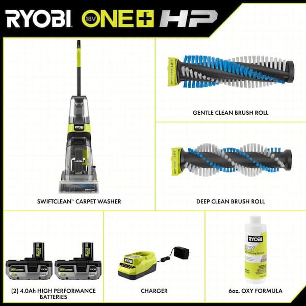 RYOBI ONE+ HP 18V Cordless SWIFTClean Carpet Washer (Kit) w/ 64 oz