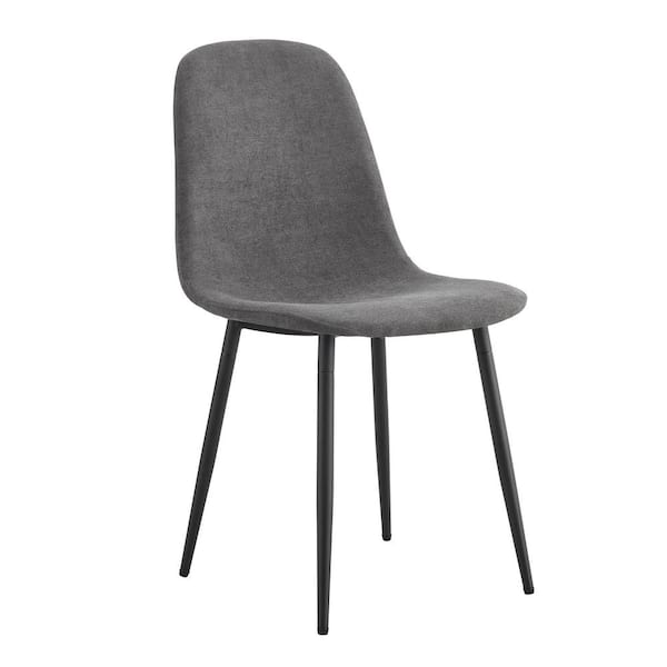 Modern Dark Gray Fabric Seat Dining Chairs Set of 6 for Kitchen, Living, Dining Room