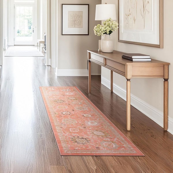 Crestwood Salmon 2 ft. x 8 ft. Oriental Indoor Area Rug