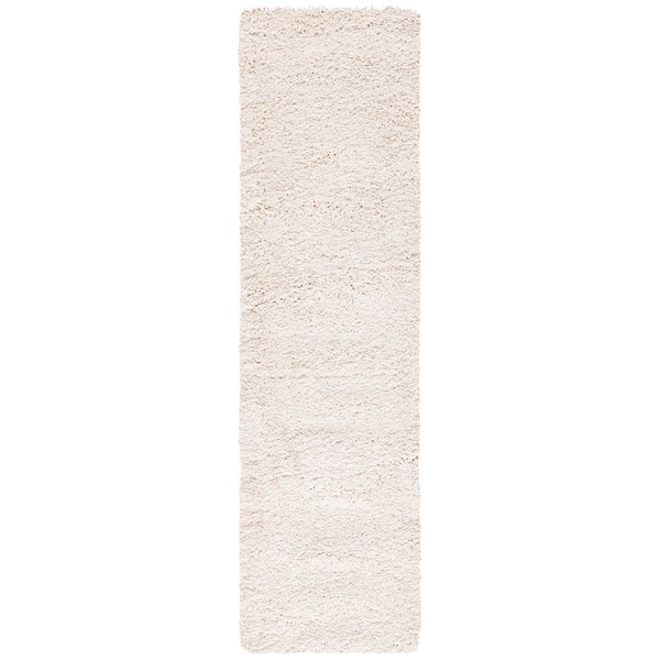 Evolution Shag 2 ft. x 8 ft. Ivory Solid Runner Rug