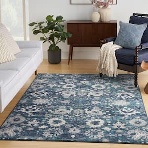 Passion Surf 8 ft. x 10 ft. Floral Transitional Area Rug