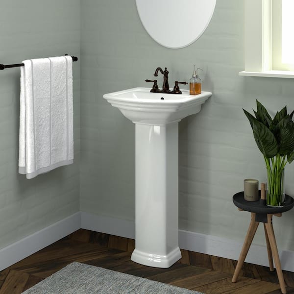 Washington 460 18 in. Pedestal Combo Bathroom Sink in White