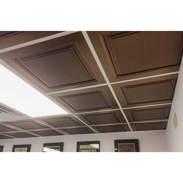 Westport 2 ft. x 2 ft. Lay-in Ceiling Tile in Antique Bronze (40 sq. ft. / case)
