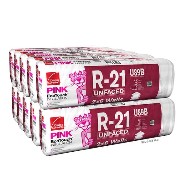 Buy R-13 EcoTouch PINK Ceiling Faced Fiberglass Insulation Batt 16 in. x 96  in.