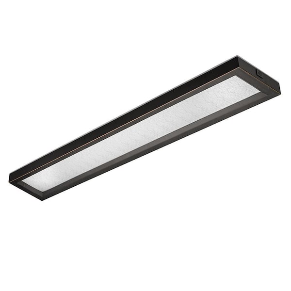 Commercial Electric 48 in. x 10 in. Oil Rubbed Bronze LED Flush