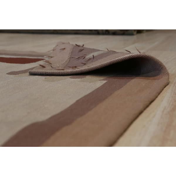 Modern Flat Weave 6 ft. x 8 ft. Beige Contemporary Modern Flat Weave Area Rug