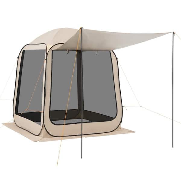 SKONYON Pop-Up Screen House Tent with Extended Awning and Carry