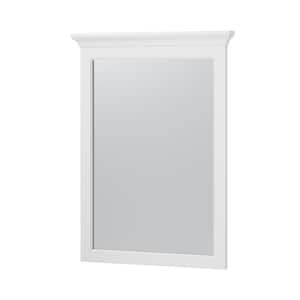 Hollis/Lawson 24 in. W x 32 in. H Small Rectangular Wood Framed Flush Mount Bathroom Vanity Mirror in White