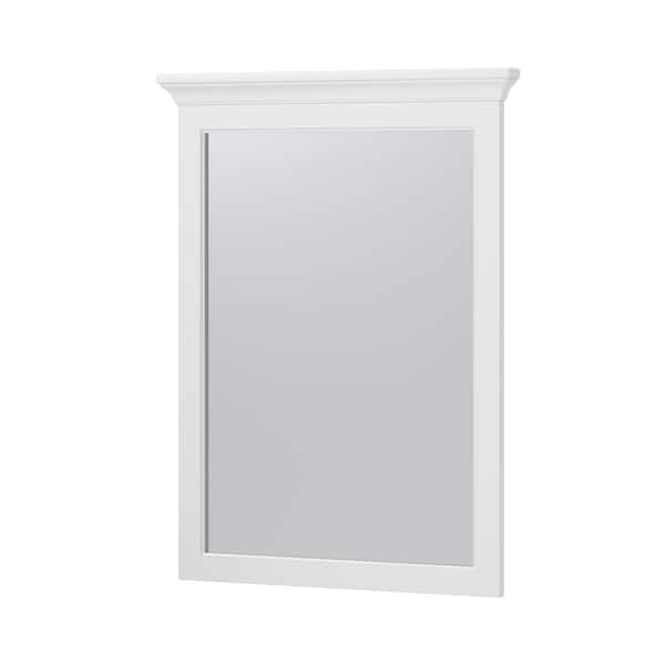 Foremost Hollis/Lawson 24 in. W x 32 in. H Small Rectangular Wood Framed Flush Mount Bathroom Vanity Mirror in White