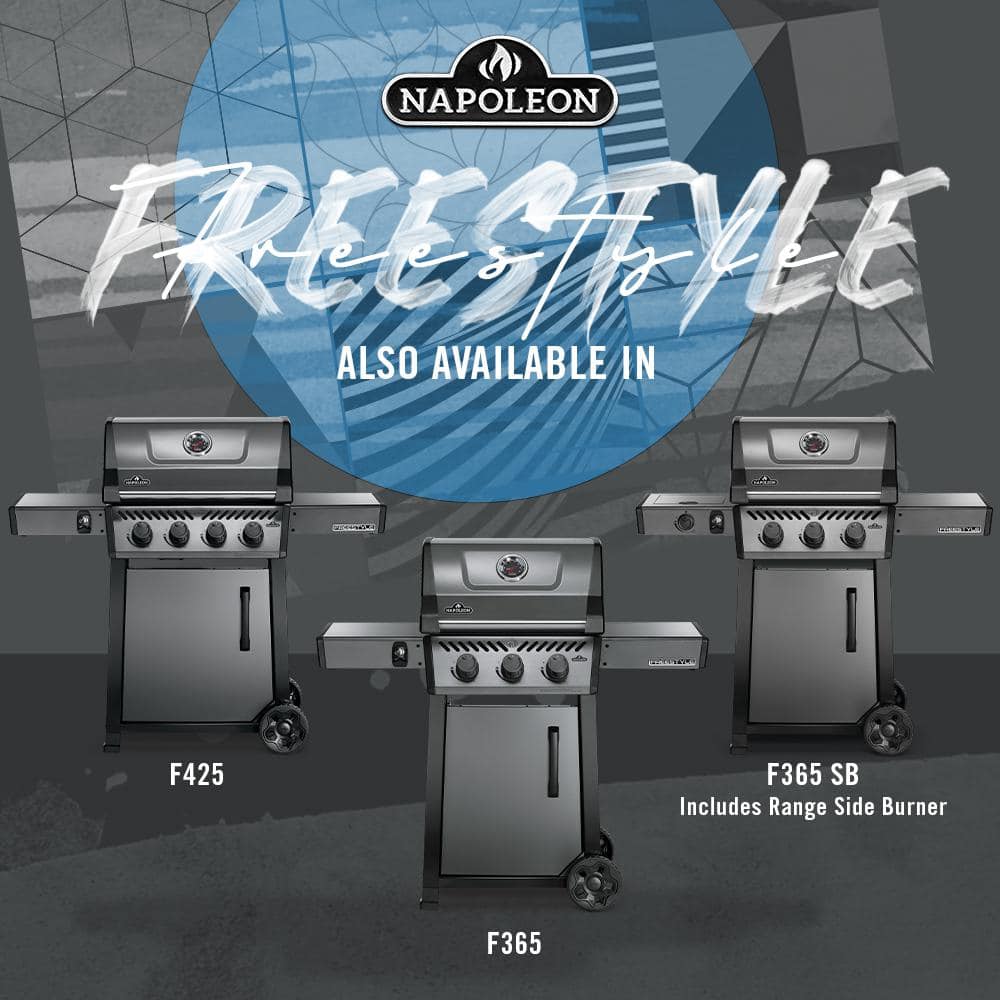 Napoleon Freestyle 365 Graphite Grey Propane Gas Grill with Stainless Steel Burners