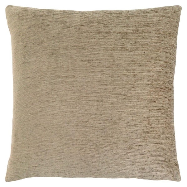 HomeRoots Tan Solid Polyester 18 in. x 18 in. Throw Pillow
