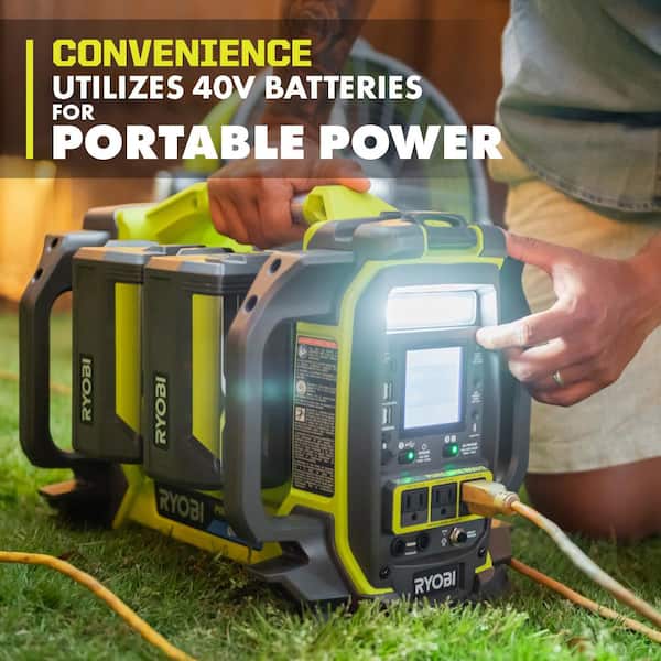 Portable Power Station Home Depot Battery Ryobi Ryobi 40V Portable Battery  Power Station Inverter Generator