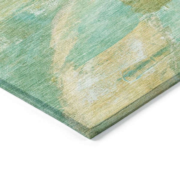 Chantille Machine Washable Indoor/Outdoor Abstract ACN2039 Green 1 ft. 8 in. x 2 ft. 6 in. Accent Rug