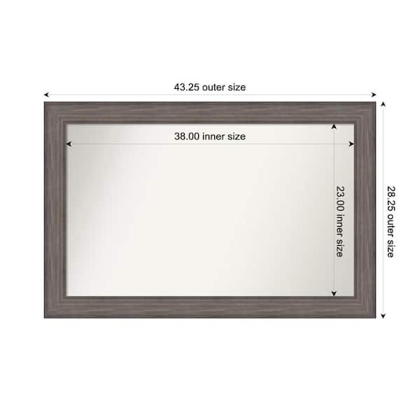 Amanti Art Country Barnwood 43.25 in. W. x 28.25 in. Custom Non-Beveled Wood Framed Bathroom Vanity Wall Mirror