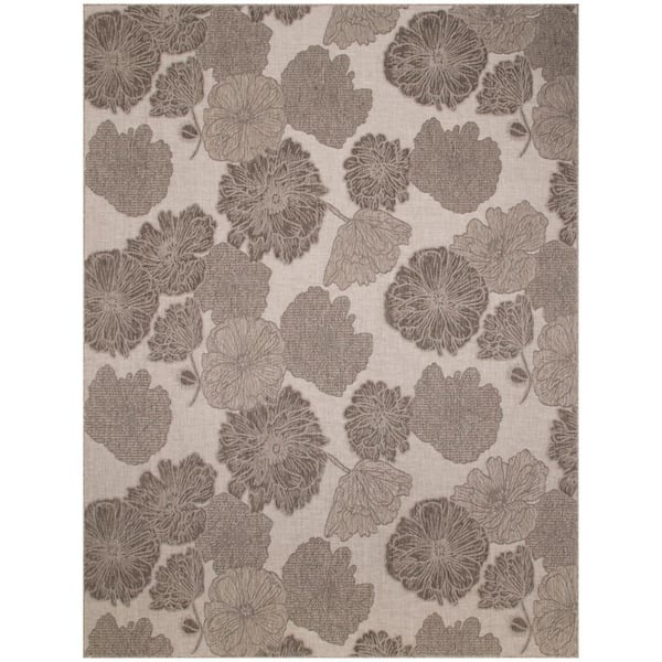 Nourison Garden Oasis Natural 9 ft. x 12 ft. Nature-inspired Contemporary Area Rug