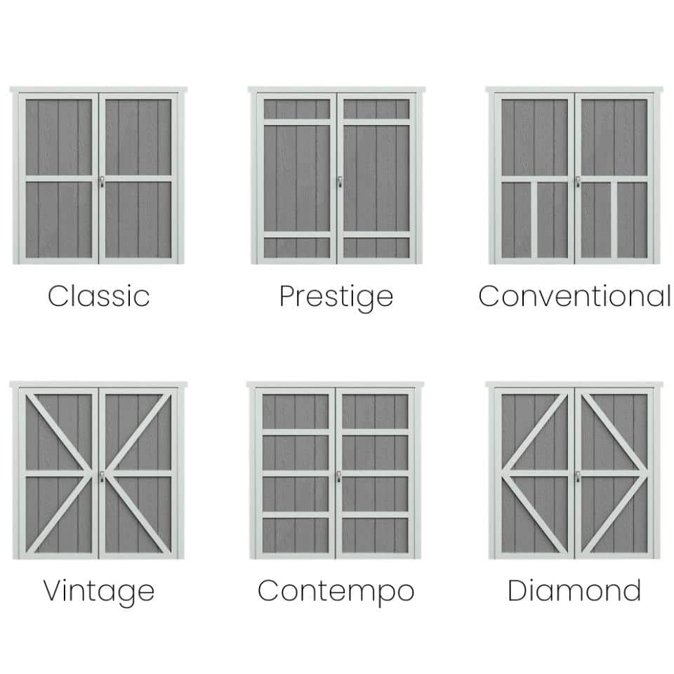 Beige 8' x 12' Wooden Storage Shed Kit with Windows