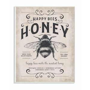 10 in. x 15 in. "Honey Bee Rustic Farm Textured Word" by Stephanie Workman Marrott Wood Wall Art