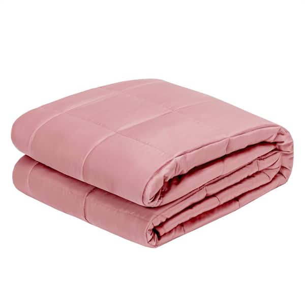 Costway Pink Soft Fabric Breathable 60 in. x 80 in. 25 lbs. Heavy Weighted Blanket