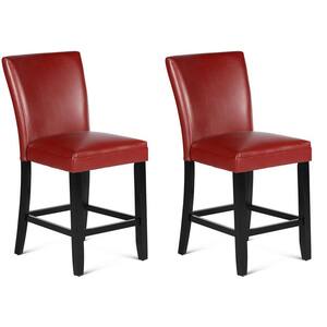 Barimel Red Leather Dining Chair (Set of 2)