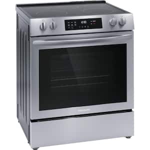 30 in. 5-Element Slide-In Front Control Self-Cleaning Electric Range with Convection in Stainless Steel