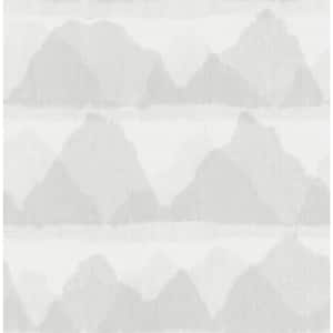 Grey Mountain Peak Peel and Stick String Wallpaper Sample