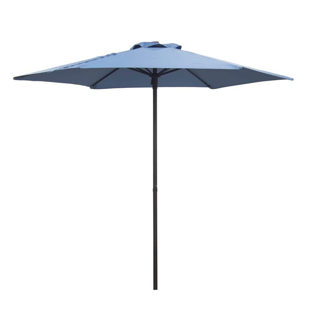 7.5 ft. Aluminum Market Patio Umbrella in Cherry/Blue