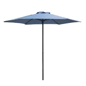 7.5 ft. Aluminum Market Patio Umbrella in Cherry/Blue