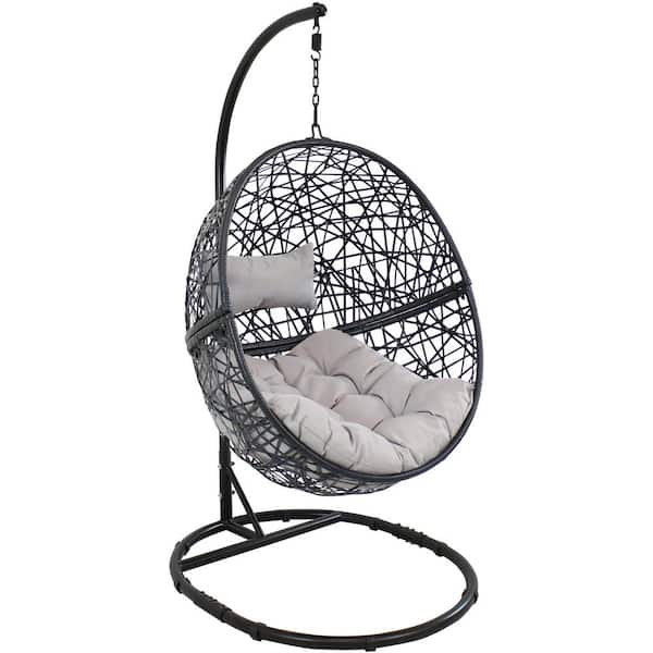 Sunnydaze 3.15 ft. Jackson Hanging Egg Chair Hammock with Stand