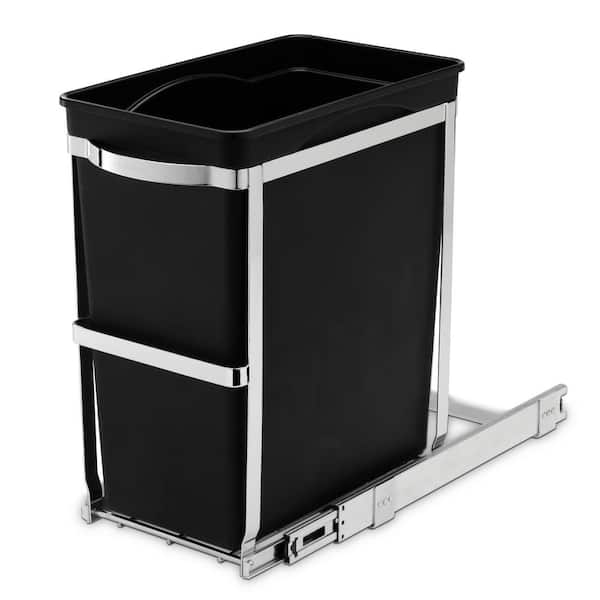 30L Under Counter Pull-Out Kitchen Trash Can, Heavy-Duty Steel Frame